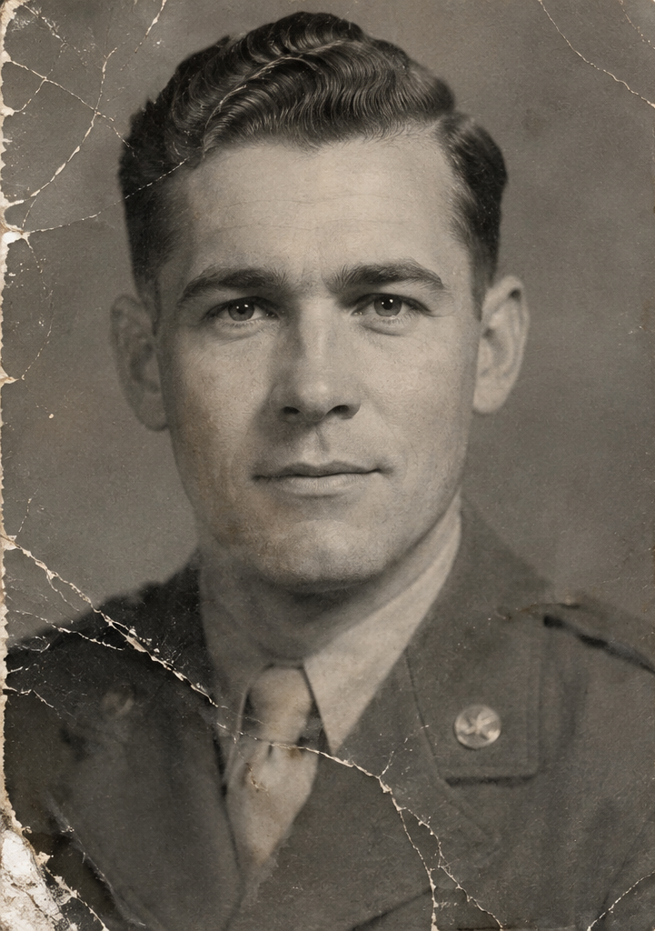 Black and white photo before AI colorization