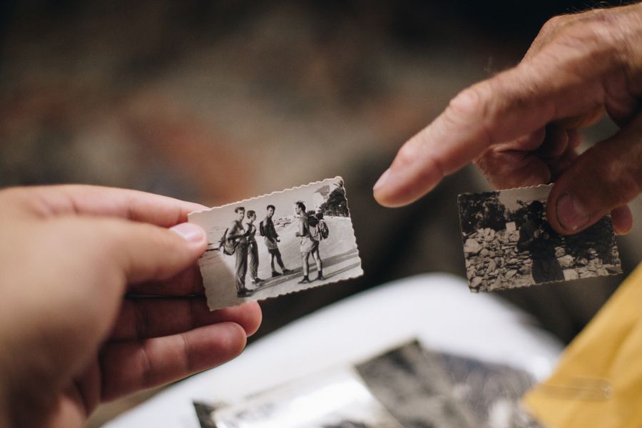 Family photo for AI photo colorization